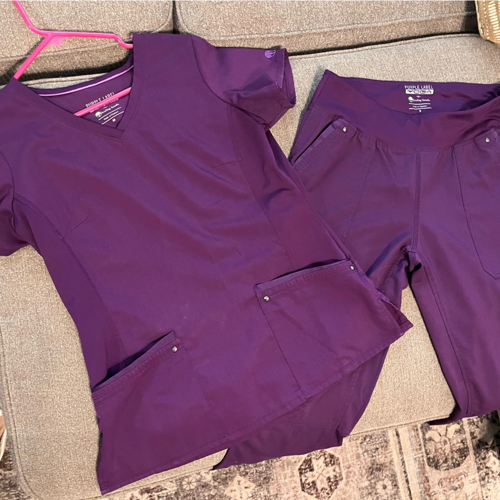 Healing Hands Purple Label Yoga Scrub Top and Pants